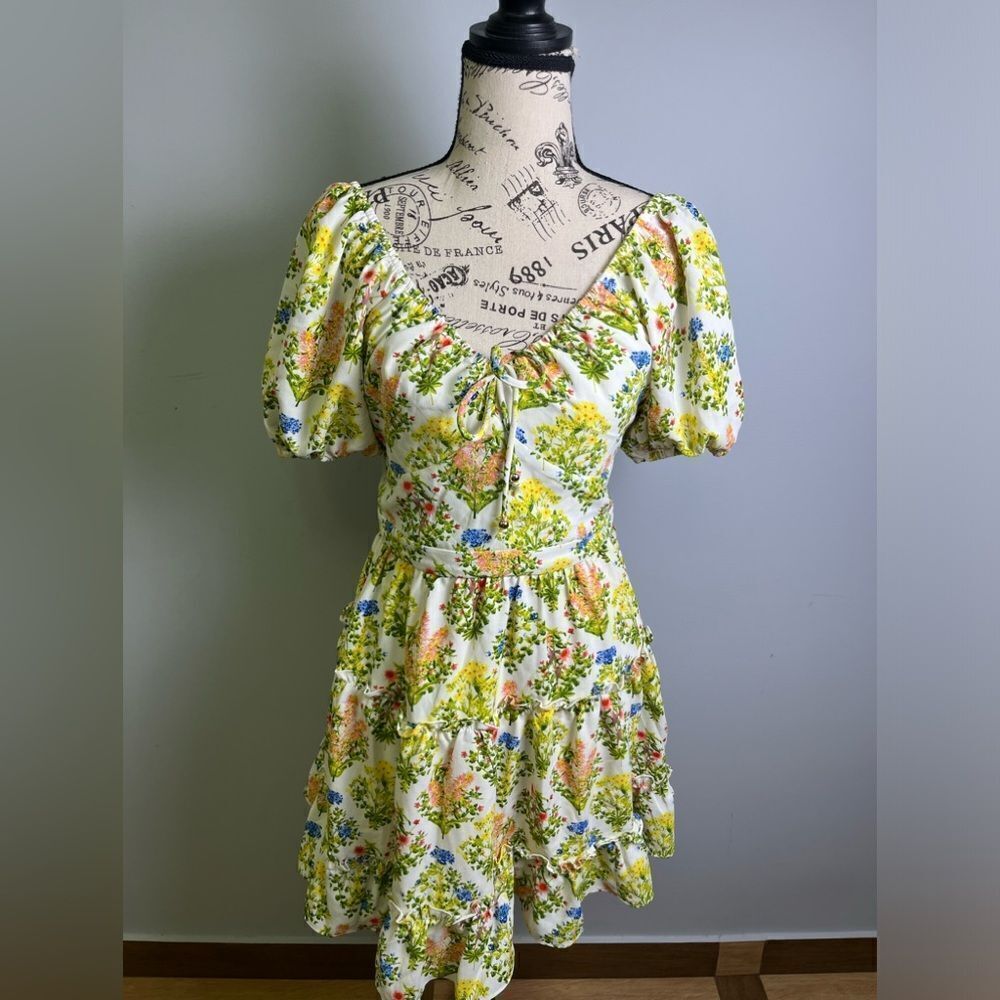 LAUNDRY BY SHELLI SEGAL floral midi dress NWOT Size 2